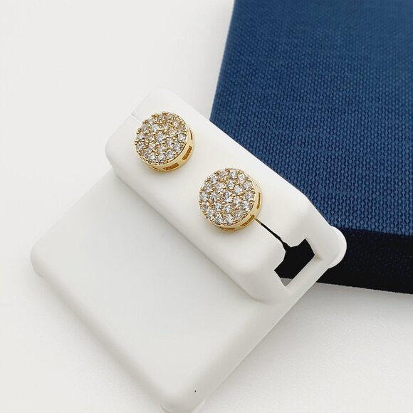 14K Gold Plated Cubic Zircon Earrings, INUS1BR304 - Picture 5 of 10